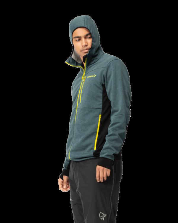 Norrona Heren Falketind Warm2 Octa Capuchon Noord Atlantic/caviar