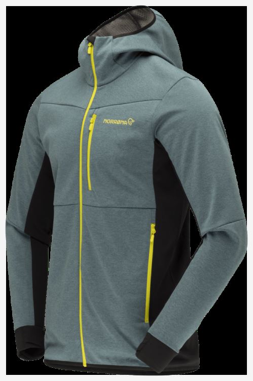 Norrona Heren Falketind Warm2 Octa Capuchon Noord Atlantic/caviar