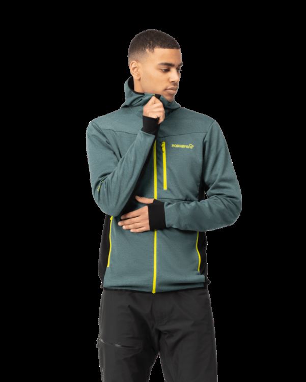 Norrona Heren Falketind Warm2 Octa Capuchon Noord Atlantic/caviar