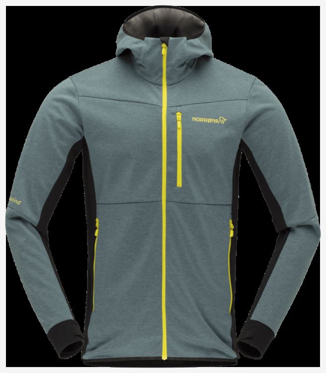 Norrona Heren Falketind Warm2 Octa Capuchon Noord Atlantic/caviar