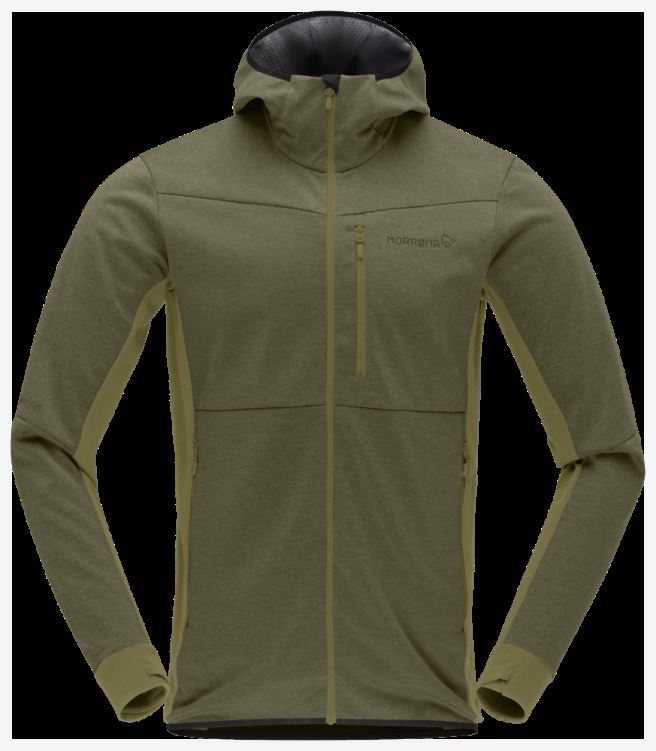 Norrona Heren Falketind Warm2 Octa Hood Olijf Nacht/olijf Drab
