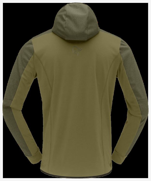 Norrona Heren Falketind Warm2 Octa Hood Olijf Nacht/olijf Drab
