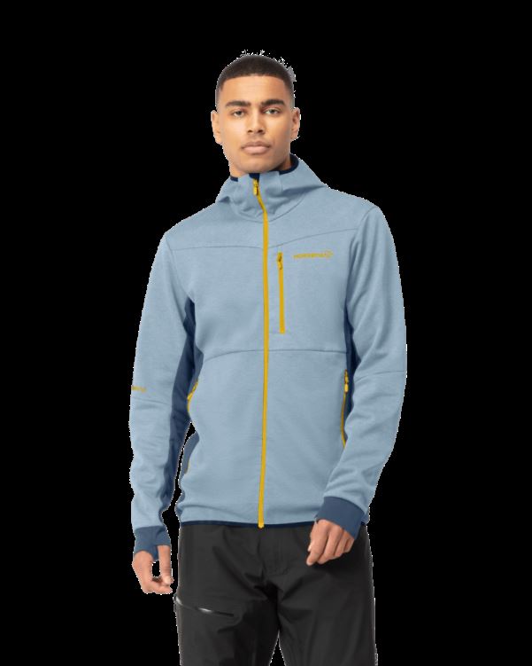 Norrona Heren Falketind Warm2 Octa Capuchon Blauw Mist/vintage Indigo
