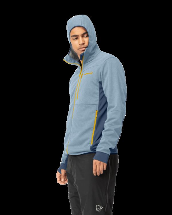Norrona Heren Falketind Warm2 Octa Capuchon Blauw Mist/vintage Indigo