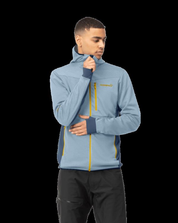 Norrona Heren Falketind Warm2 Octa Capuchon Blauw Mist/vintage Indigo