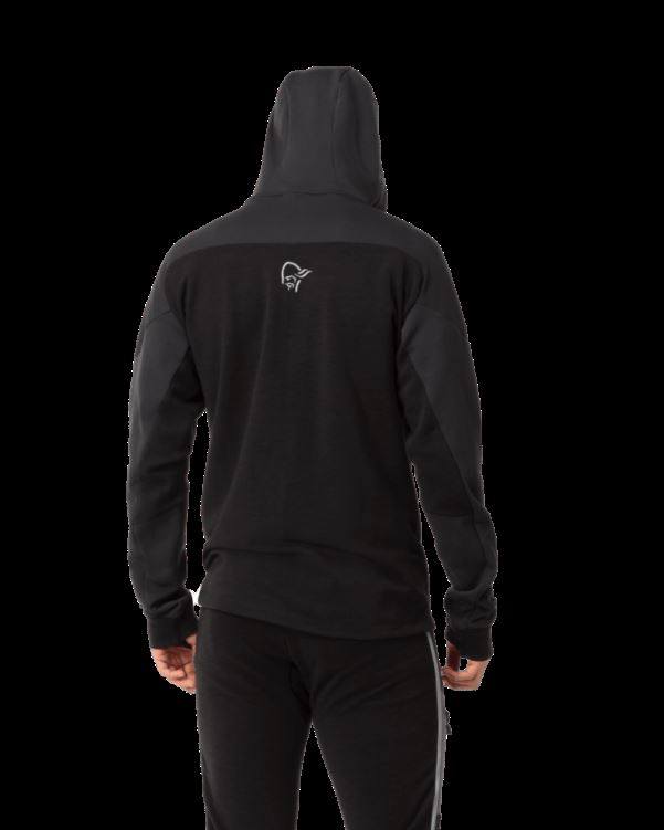 Norrona Heren Trollveggen Powerstretch Pro Zip Hood Caviar Black
