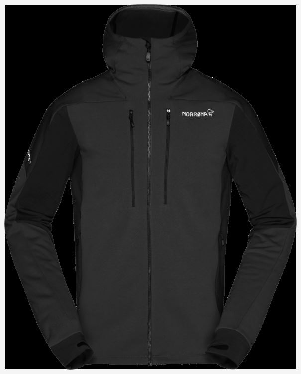 Norrona Heren Trollveggen Powerstretch Pro Zip Hood Caviar Black
