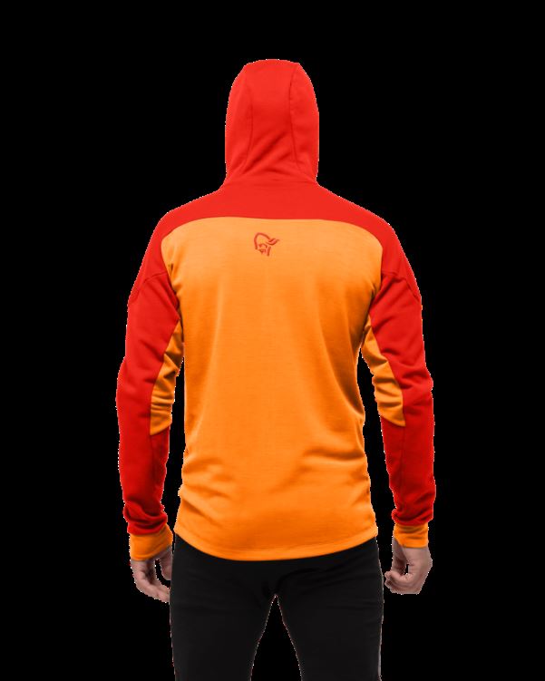 Norrona Heren Trollveggen Powerstretch Pro Zip Hood Adrenaline Rood
