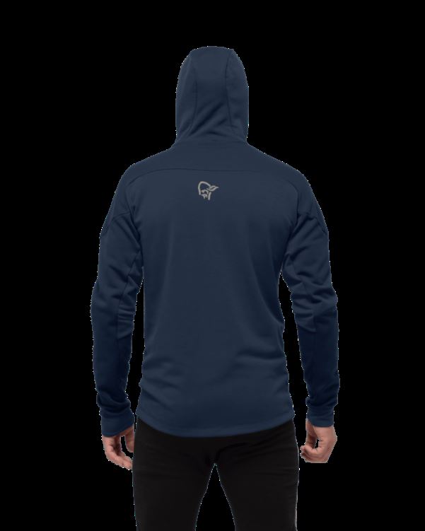 Norrona Heren Trollveggen Powerstretch Pro Zip Hood Indigo Night Blue