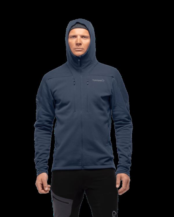 Norrona Heren Trollveggen Powerstretch Pro Zip Hood Indigo Night Blue