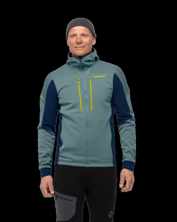 Norrona Heren Trollveggen Powerstretch Pro Zip Hood North Atlantic/indigo Night