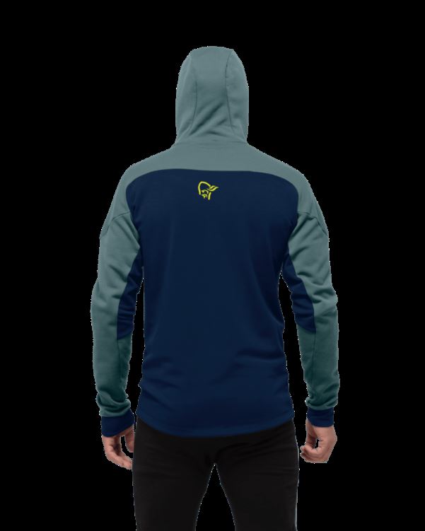 Norrona Heren Trollveggen Powerstretch Pro Zip Hood North Atlantic/indigo Night