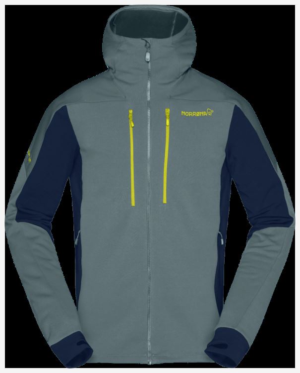 Norrona Heren Trollveggen Powerstretch Pro Zip Hood North Atlantic/indigo Night