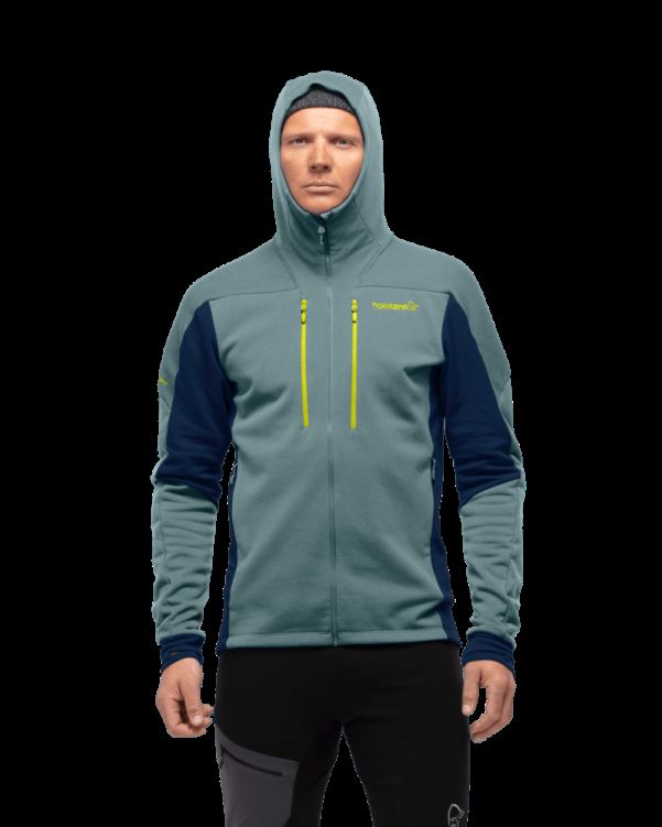 Norrona Heren Trollveggen Powerstretch Pro Zip Hood North Atlantic/indigo Night
