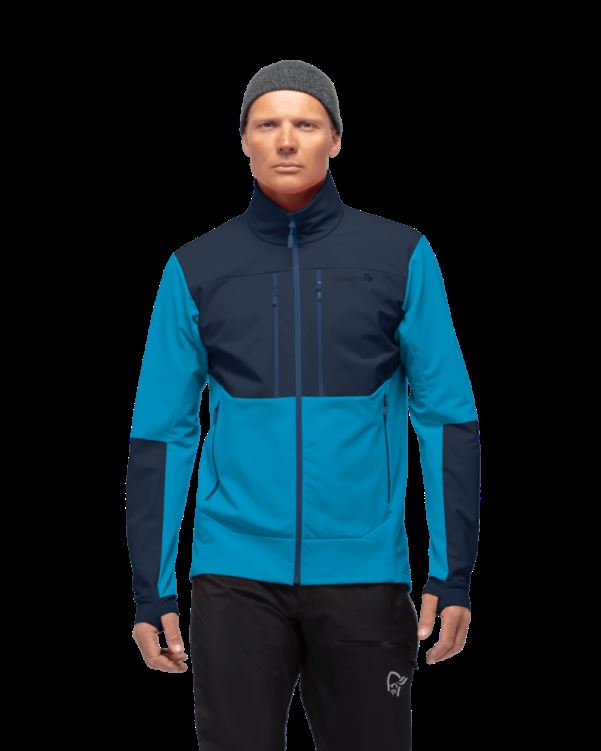 Norrona Heren Trollveggen Hiloflex200 Jas Hawaiian Surf Blauw