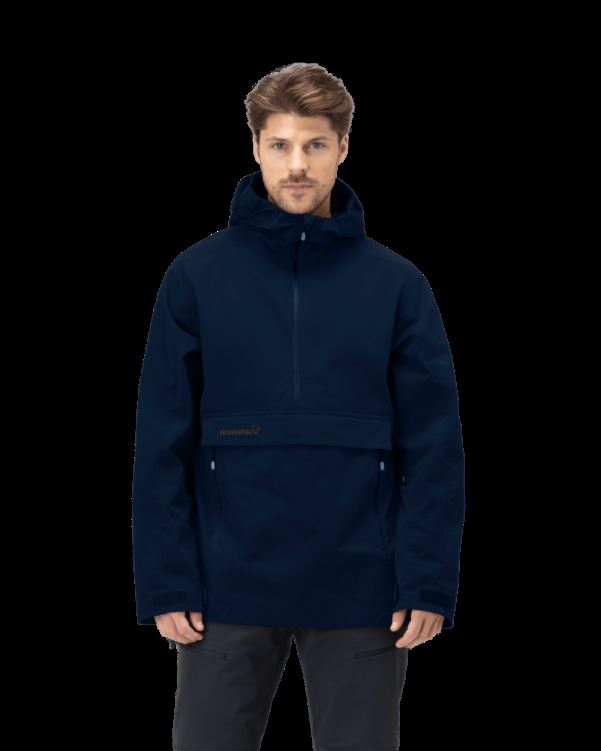 Norrona Herensvalbard Katoenen Anorak Indigo Nachtblauw
