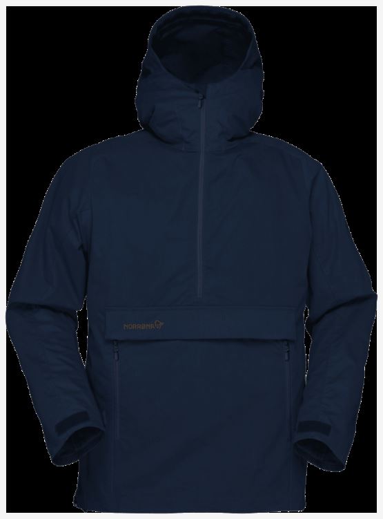 Norrona Herensvalbard Katoenen Anorak Indigo Nachtblauw