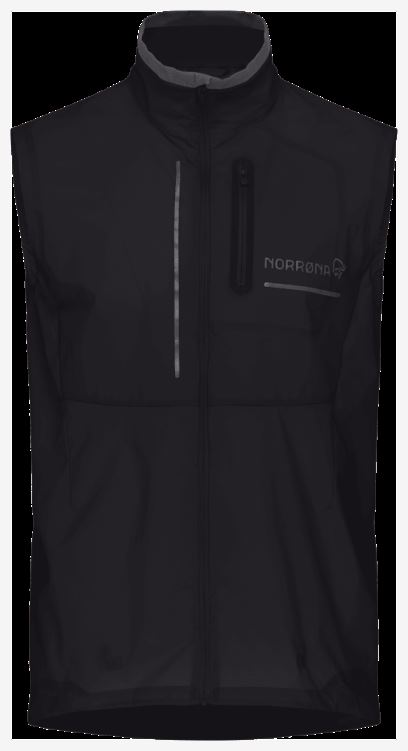 Norrona Heren Senja Aero90 Bodywarmer Kaviaar Zwart