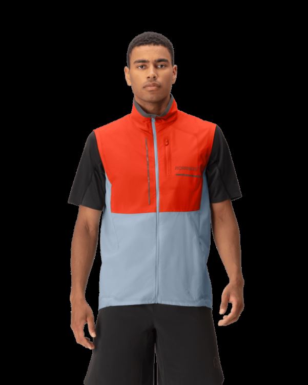 Norrona Heren Senja Aero90 Bodywarmer Arednalin/blauw Mist