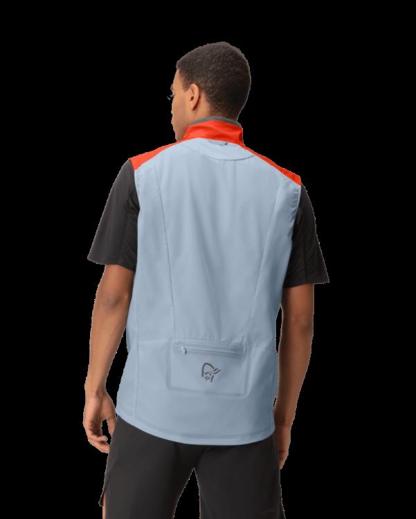 Norrona Heren Senja Aero90 Bodywarmer Arednalin/blauw Mist
