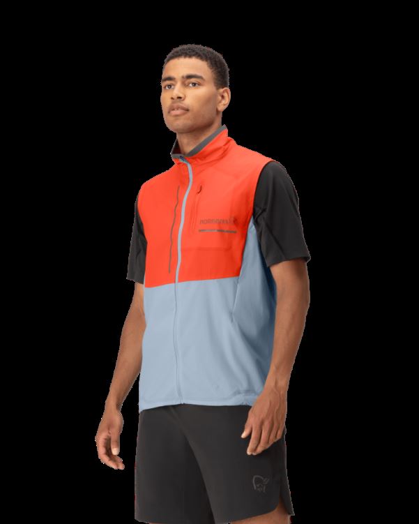 Norrona Heren Senja Aero90 Bodywarmer Arednalin/blauw Mist
