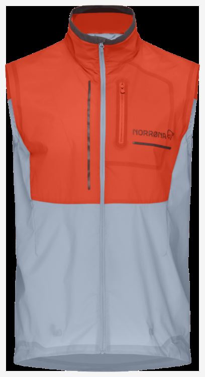 Norrona Heren Senja Aero90 Bodywarmer Arednalin/blauw Mist