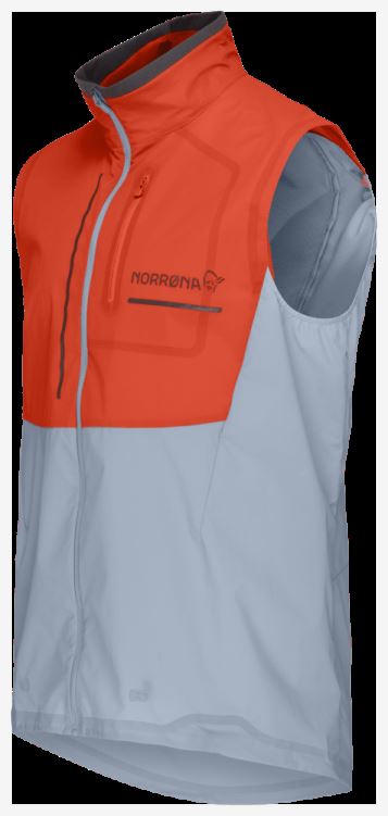 Norrona Heren Senja Aero90 Bodywarmer Arednalin/blauw Mist