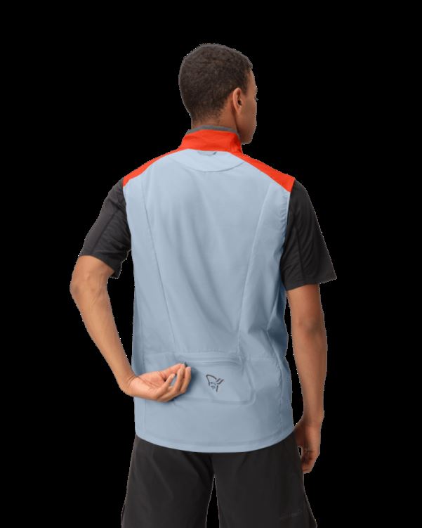 Norrona Heren Senja Aero90 Bodywarmer Arednalin/blauw Mist