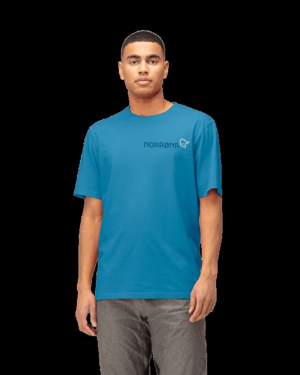 Norrona Heren /29 Katoenen Duotone T-shirt Hawaiian Surf Blauw