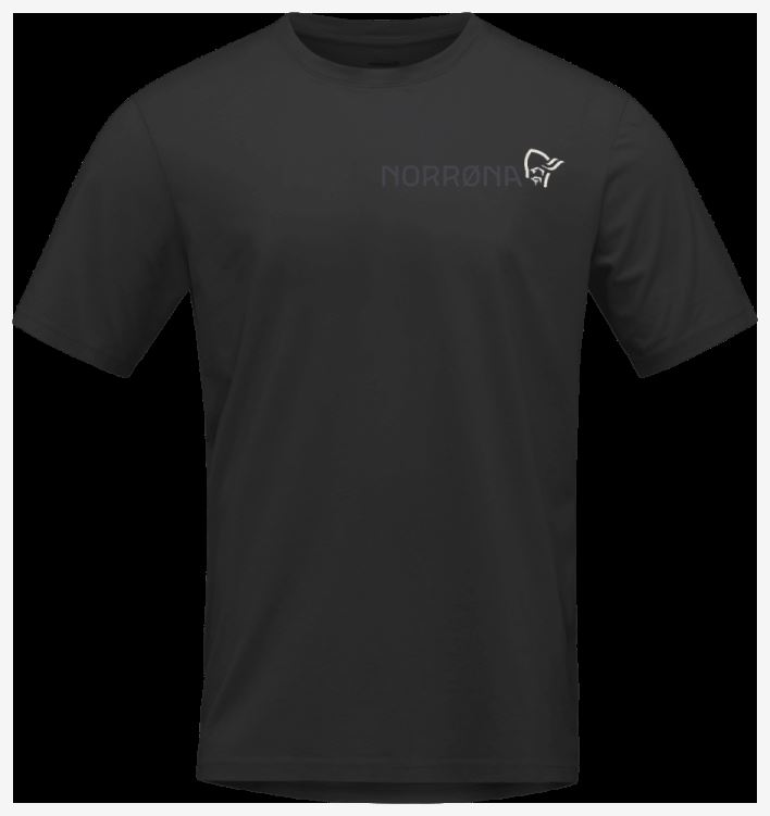 Norrona Heren /29 Katoenen Duotone T-shirt Caviar Zwart