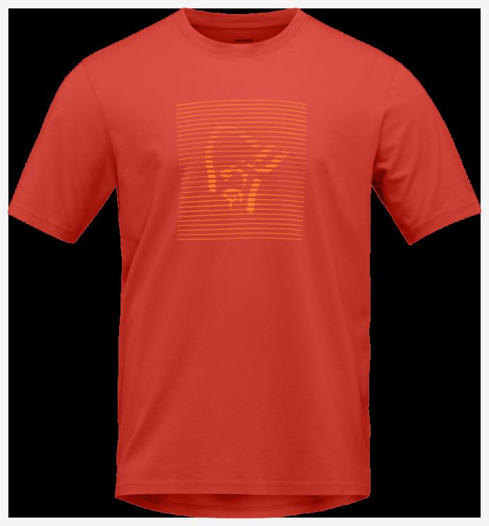 Norrona Heren /29 Katoenen Shutter Viking T-shirt Adrenaline Rood