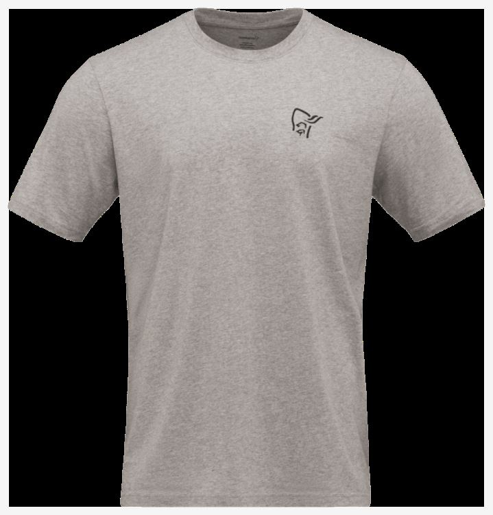 Norrona Heren /29 Katoenen Vikinghead Borduur T-shirt Grijs Gemêleerd