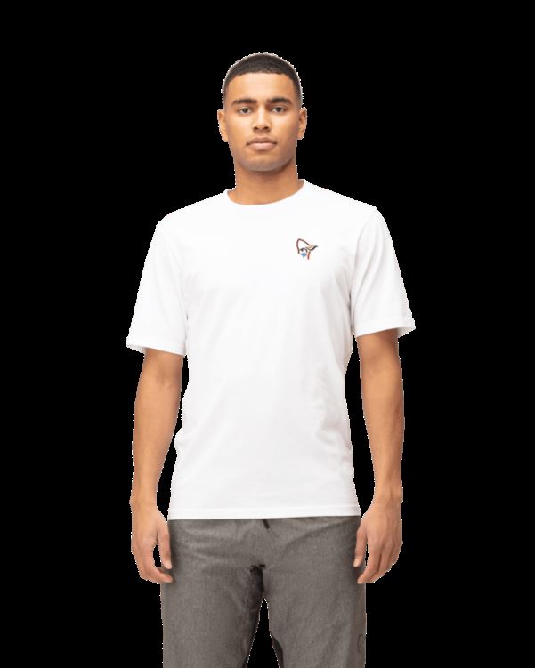 Norrona Heren /29 Katoenen Vikinghead Borduurt-shirt Zuiver Wit