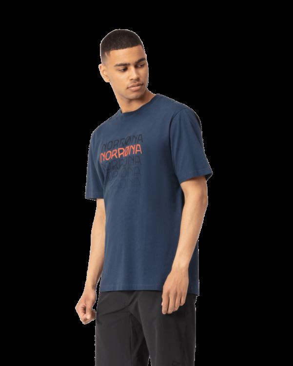 Norrona Heren /29 Katoenen Bolder T-shirt Indigo Nachtblauw