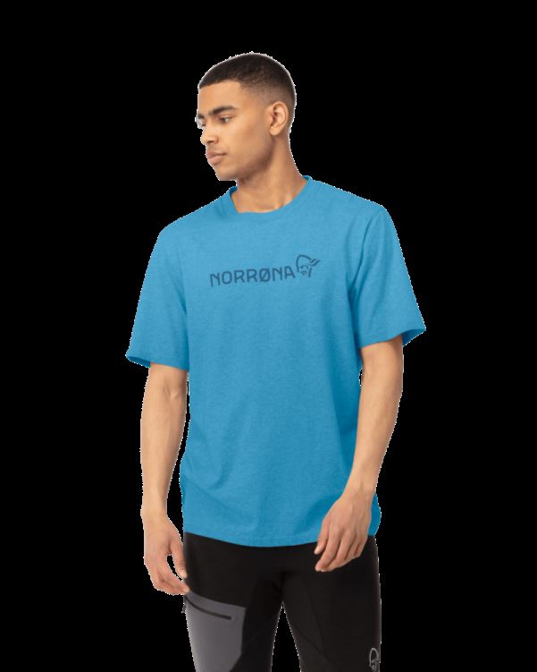 Norrona Heren /29 Katoen Norronaviking T-shirt Hawaiian Surf Blauw