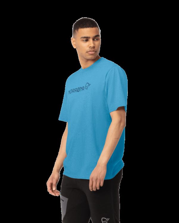 Norrona Heren /29 Katoen Norronaviking T-shirt Hawaiian Surf Blauw