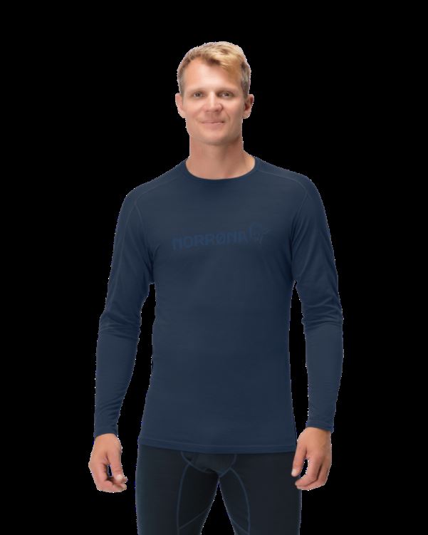 Norrona Heren Falketind Equalizer Merino Ronde Hals Indigo Nachtblauw