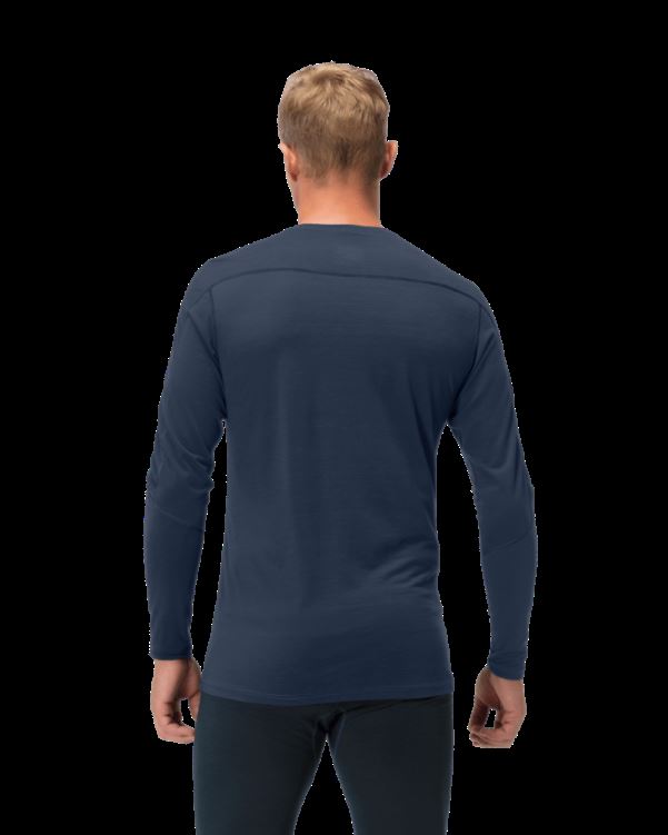 Norrona Heren Falketind Equalizer Merino Ronde Hals Indigo Nachtblauw