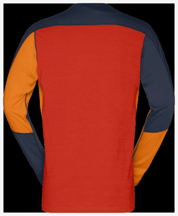 Norrona Heren Falketind Equalizer Merino Ronde Hals Oranje Popsicle/indigo Night