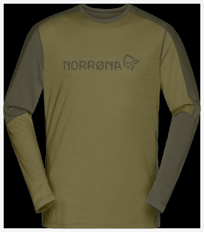 Norrona Heren Falketind Equalizer Merino Ronde Hals Olijfgroen/olijf Nacht