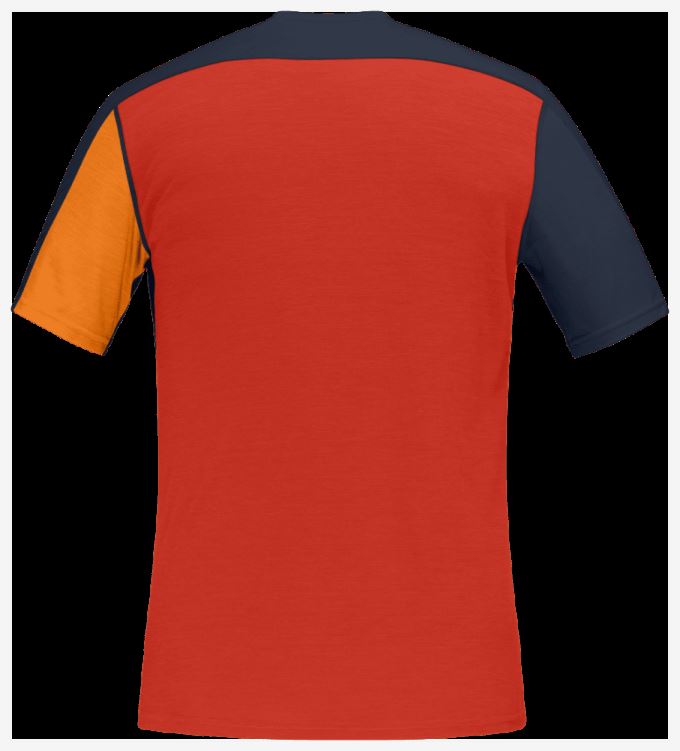 Norrona Heren Falketind Equalizer Merino T-shirt Oranje Popsicle/indigo Night