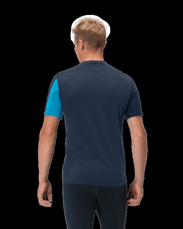 Norrona Heren Falketind Equalizer Merino T-shirt Hawaiian Surf/indigo Night