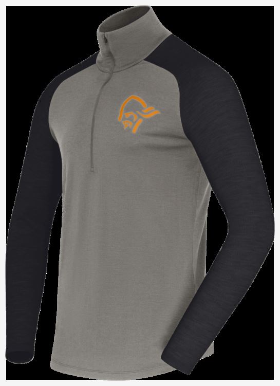 Norrona Pureull Herenritssluiting Castor Grijs/kaviaar Melange