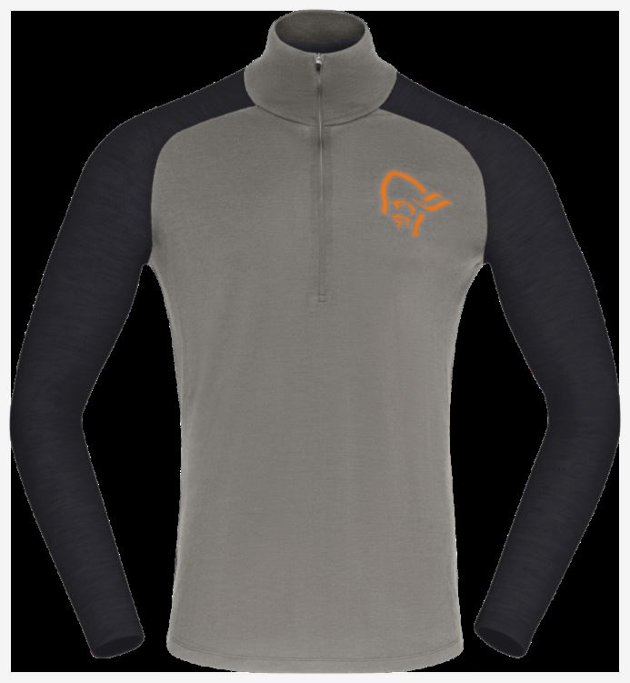 Norrona Pureull Herenritssluiting Castor Grijs/kaviaar Melange