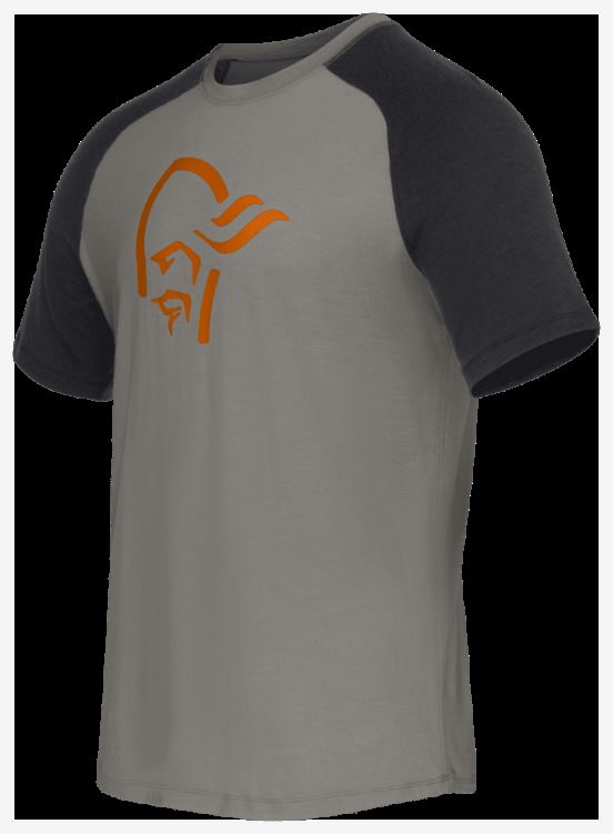 Norrona Pureull Heren T-shirt Castor Grijs/kaviaar Gemêleerd