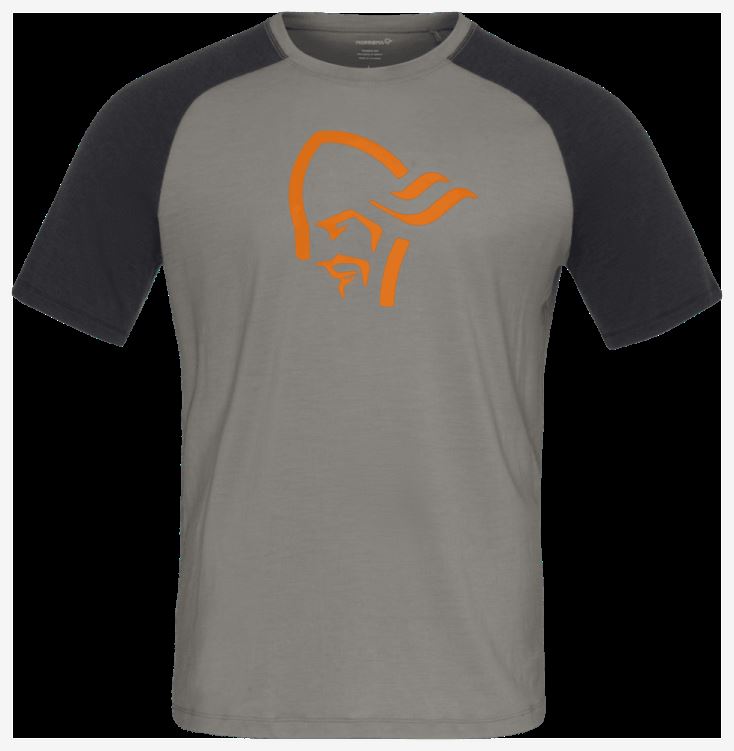 Norrona Pureull Heren T-shirt Castor Grijs/kaviaar Gemêleerd