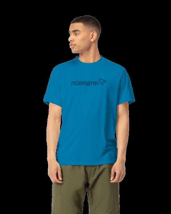 Norrona Heren Tech T-shirt Hawaiian Surf Blauw