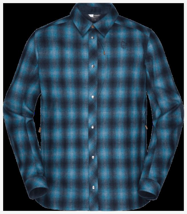 Norrona Heren Tamok Wollen Overhemd Indigo Nachtblauw