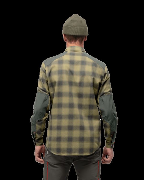 Norrona Svalbard Flanellen Herenoverhemd Olijfgroen/leigrijs