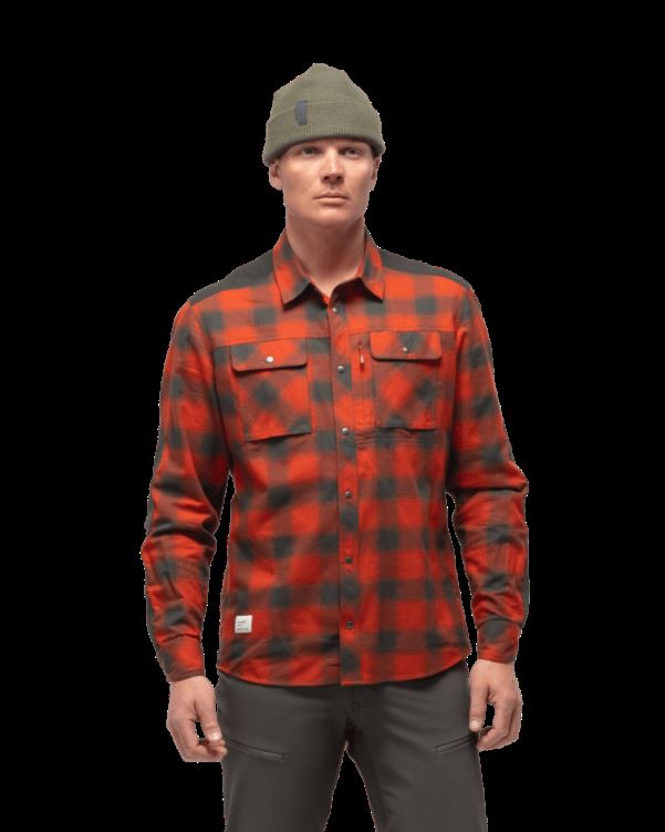 Norrona Heren Svalbard Flanellen Overhemd Rooibos Tea/slate Grey